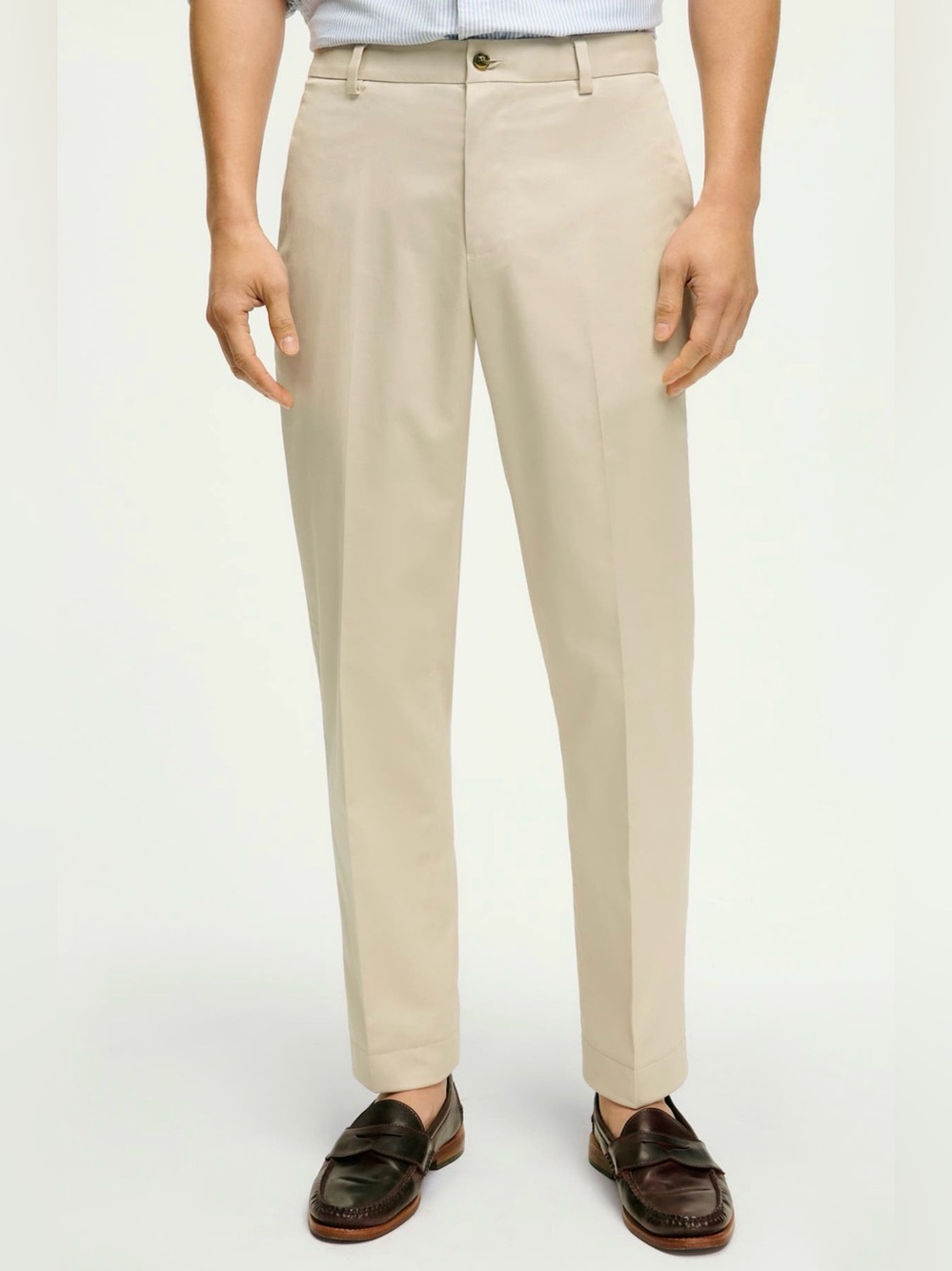 Brooks Brothers Men's Tailored Advantage Chino Pants in Beige Stone - size 36